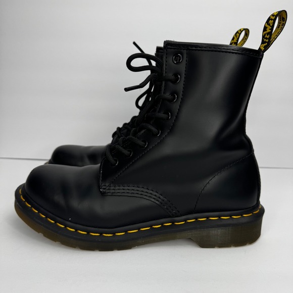 Dr Martens 1460 W Black Leather Ankle Boots Women's US 8 Combat Goth Dark Fairy - Picture 6 of 13